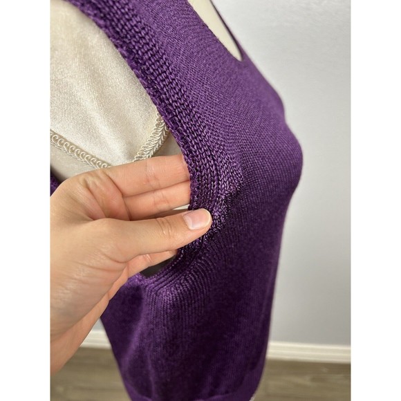Vintage Fia Italia Hand Loomed Sleeveless Sweater Shell Tank Top -Size Large - Picture 7 of 8